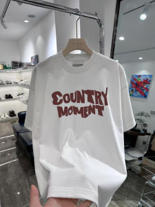 Áo Thun Cotton Cổ Tròn in Chữ Tay Ngắn Mùa Hè Cho Nam Dáng Rộng Thoải Mái Thoáng Khí Thời Trang Đường Phố Thường Ngày