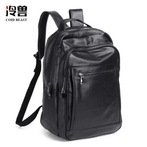 กระเป๋าเป้สะพายหลังผู้ชายหนังแท้ ความจุขนาดใหญ่ กระเป๋านักเรียน กระเป๋าเดินทางแบบลำลอง กระเป๋าใส่โน้ตบุ๊ก กระเป๋าสะพายไหล่แบบลำลองสำหรับผู้ชาย