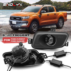 Sinolyn Bi-LED Projector Lens H11 Tri Colors Fog Lights For 2015-2018 Ford Ranger/2015-2021 Ford Everest Accessories Front Bumper White Yellow Fog Lamp Assembly Spotlight Retrofit High Low