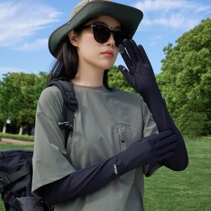 Miiow | Touchscreen Compatible Ice Silk Ice Sleeve Gloves Womens Summer Outdoor Cycling Arm Covers UV Protection Long Hand Protection