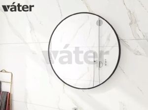 Vater Round Mirror Aluminium Hanging Bathroom Mirror and Aluminium Shelf Nail Free Mirror Decoration Mirror / Shelf Only Ready Stock