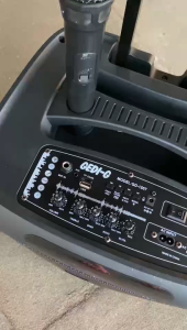 ลำโพงบลูทูธ รุ่น GD-1507 ฟรีไมค์ลอย2ตัว/รีโมท1ตัว ดอก15นิ้ว ตัวใหญ่สะใจ!! เสียงเบสแน่น รองรับAUX TF USB ECHO TREBLE VOLUME BASS เสียบไมค์สายได้ มีคันชักและล้อลาก ลำโพงร้องเพลง