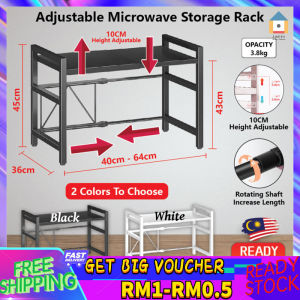 【Malaysia Spot Sale】Rak Serbaguna Dapur Microwave Kitchen Storage Rack Organizers Adjustable Microwave Oven Storage