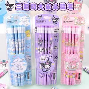 SHUNAICHI popular Sanrio HB boxed pencil student big head writing pen homework pen cute cartoon pencil 12 pcs
