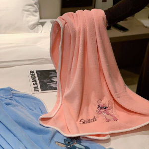 Stitch Bath Towel Suit Baby Coral Fleece Cartoon Embroidered Towels Suit Adult Bathing Bath Towel