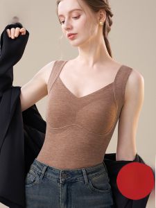 miiow | Thickened Cashmere Womens Vest Low Neck Warm Autumn Winter Fleece Lined Innerwear With Chest Pad Base Shirt MiiOW Cat Person