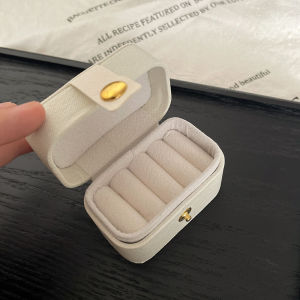 Mini Portable Small Jewelry Storage Bag Travel Simple Leather Ring Necklace Earrings Storage Box Organizer Display Gift Box