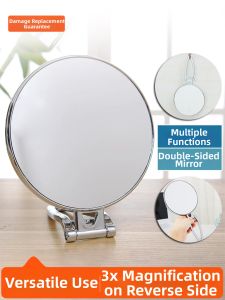 IMLUCKY | Portable Foldable Wall-Mounted Mirror Desk Mirror with Magnification Double-Sided Mirror