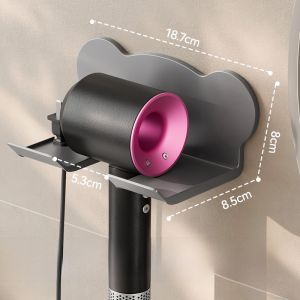 Thickened Wall Mounted Hair Dryer Rack Bathroom Storage Organizer No Drilling Required Multi Functional Sanitary Accessory