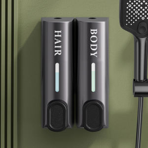 350Ml Bathroom Shower Gel Lotion Hand Soap Dispenser Manual Wall Mount Soap Liquid Box  Refillable With Clear Window For Home Hotel Restaurant Washing Hand Sanitizer Dispenser