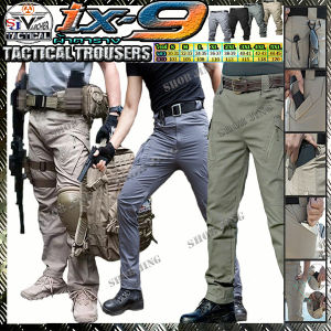 กางเกงยุทธวิธีทหารผู้ชาย IX9/IX7 กางเกงคาโก้เนื้อลายตาราง ชุดฝึก ใส่เดินป่ามีไซส์ S-5XL
