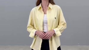 Áo Sơ Mi Nữ Kiểu Dáng Casual In Họa Tiết Hiệp Sĩ Kẻ Sọc Cài Nút Tay Dài Dáng Rộng Chất Liệu Polyester Nhẹ Thích Hợp Cho Mùa Xuân Thu