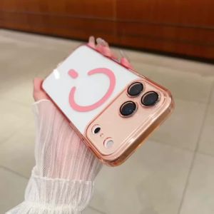 Transparent Luxury Magnetic For Magsafe Case For iPhone 17 16 15 14 13 12 11 Pro Max Plus Candy Color Acrylic Lens Film Cover