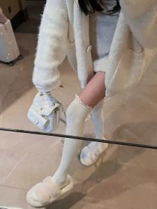 Miu Style Over-Knee High Tube Socks Womens Pressure Leg Shaping Twist Patterned Long Socks Spring Sweet Style Stockings