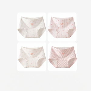 Nanjiren | Antibacterial Cotton Womens Panties Extended Crotch Seamless Sweet Floral Bikini