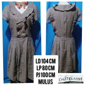 DRESS LENGAN PENDEK GREY(CHATELAINE) 194