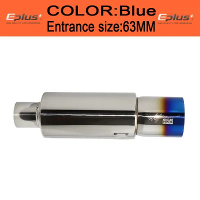 Car motorbike Exhaust Pipe Muffler Tail Pipe High Quality Universal Stainless Steel O.D 51 57 63mm Outlet 89mm Length 370mm
