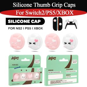 4PCS/Set For NS2/PS5/XBOX New Anti-Slip Cute Silicone Analog Stick Cover Soft Thumb Stick Grip Cap For Switch/Lite/OLED Accessor