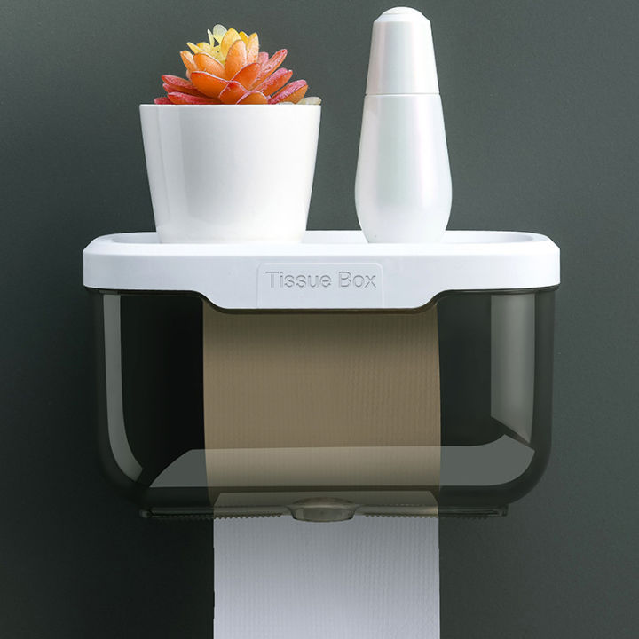 Toilet Paper Holder Tissue Box Bathroom Storage Paper Organizer ...