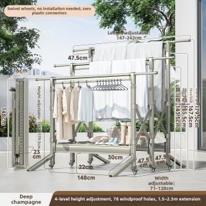 MINGZHI | Windproof Portable Expandable Folding Clothes Rack