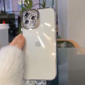 Ốp điện thoại ip viền vuông trong suốt mềm mạ viền cho 14 13 11 Pro MAX 14 Plus 12 Pro MAX MinnSTORE