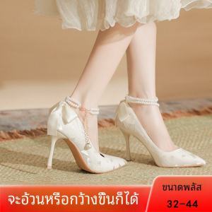 รองเท้าส้นสูงหัวแหลมสไตล์เทพนิยายที่สวยงามสําหรับ พลัสไซส์ เท้ากว้างสบายผู้ใหญ่พิธี ผู้หญิง รองเท้าขนาด 41-43