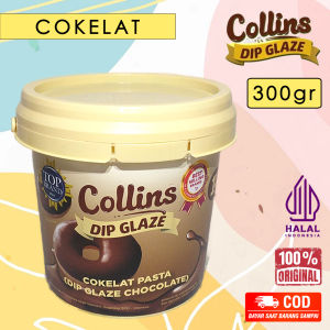 Selai Collins Dip Glaze Rasa Cokelat 300gr | Saus Manis Pasta Selai Donat Roti Rasa Cokelat