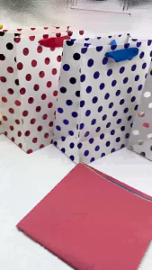 4PCS Polka Dot Paper Gift Bag with Handle | Gift Packaging Bag for Birthdays Souvenirs & Party Favors