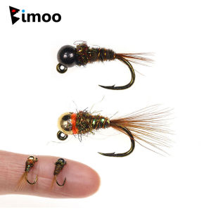 6PCS #16 Barbed Tungsten Bead Head Jig Nymph Fly Pheasant Tail Fast Sinking Wet Euro Perdigon Nymph Fly Trout Fishing Lures