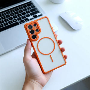 Siêu chống sốc Matte điện thoại nam châm Trường Hợp Đối Samsung Galaxy S25 Ultra Trường Hợp Đối Magsafe tản nhiệt Cạnh Mờ Bìa Đối Samsung Galaxy S24 S23 Siêu Làm Mát Bìa Chống Trượt Thả Vỏ bảo vệ