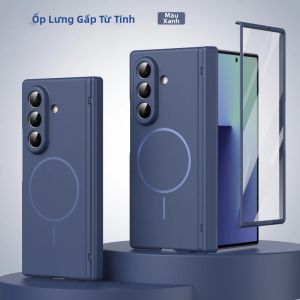 LS | Ốp Bảo Vệ Bản Lề Từ Tính Cho Samsung Galaxy Z Fold Ultra 7 6 5 4 3 Kèm Miếng Dán Bảo Vệ Màn Hình Vỏ Cứng PC Phủ Toàn Diện Tương Thích Magsafe Fold7 Fold6