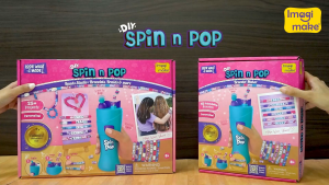 Imagimake Spin n Pop : DIY Bracelets Braids & More | Patented Electric Bracelet Maker|DIY Craft Kits | Create 25+ Accessories | Presents for Ages 8-12