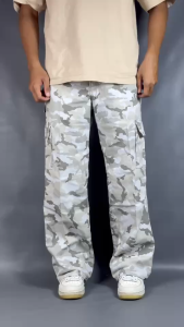 YSNGHT - Celana Panjang Cargo Loreng Gombrang Baggy Pria