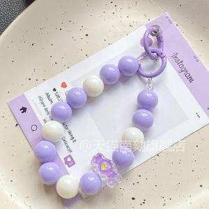 Colorful Beaded Mobile Phone Chain Handheld Anti-Loss Graffiti Butterfly Knot Womens Style Short Clip-On Rope Handheld Wrist Girls Heart Hanging Ornament