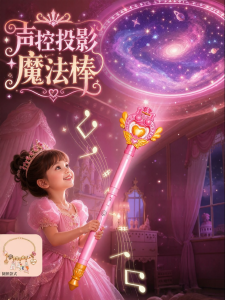 JIEXI | Voice Control Fairy Magic Wand Toy with Light Projection and Music