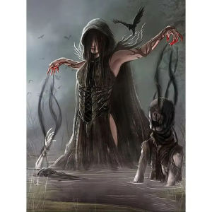 Jigsaw Puzzle 500 1000 1200 2000pcs Mysterious Gothic Woman With Dark Eyes And Black Lace For Adults Relaxing Activity