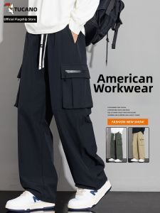 TUCANO | Mens Workwear Pants Straight Loose Drawstring Multiple Pockets