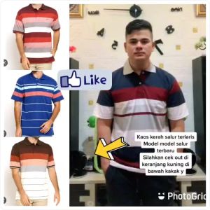 kaos kerah salur premium  / baju salur /kaos salur / kaos salur jumbo / kaos bigsize / kaos berkerah salur / kaos salur pria / Kaos kerah salur premium