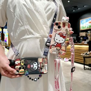 Full Cover Anti-Fall Soft Silicon Case for Huawei Mate70 60 Kawaii Cat And Kuromi Lying down Designs Compatible with Various Models