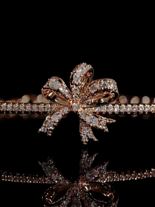 💖Swarovski💖Volta rose gold bow white diamond bracelet S925 sterling silver womens fashion bracelet hypoallergenic non-allergenic Valentines Day gift birthday gift for girlfriend bestie