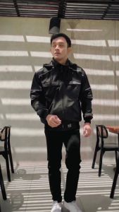 Pakaian Pria Jaket Parka Taslan Premium Jaket Windbreaker DARK GREY