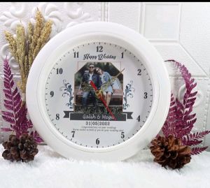 Jam dinding Custom logo custom nama custom foto pernikahan wisuda ulang tahun