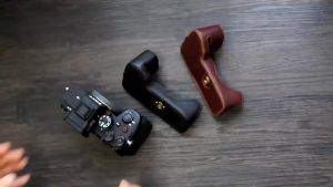 Genuine Leather Camera Protection: Sony A1 & A7s3 A7 Mark IV Camera Sleeve & Base Grip