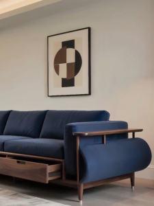 North America Black Walnut Solid Wood Chinese Style Sofa Coffee Table Set Villa Song Aesthetic Furniture Living Room Villa