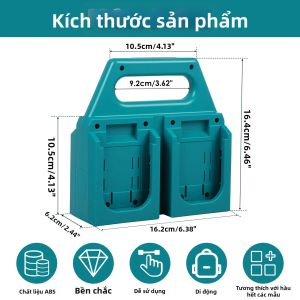 Hộp Đựng Pin Nhỏ Gọn Cho Makita 18V & 14.4V Hộp Đựng Chắc Chắn Di Động Hộp Đựng 6/4 Ngăn Để Dễ Dàng Cất Giữ & Vận Chuyển Phụ Kiện Dụng Cụ Điện.