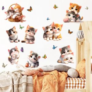 Tranh Dán Tường Đơn Giản Hiện Đại Hình Mèo Cho Phòng Khách Tấm Lót Chống Dầu PVC Tranh Trang Trí Tường Không Thể Tùy Chỉnh