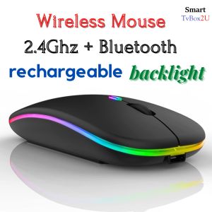 Wireless Mouse Bluetooth 2.4Ghz Receiver Optical Adjustable Wireless Mice Rechargeable for PC Laptop Tv Box Computer Desktop Tetikus Bluetooth Tetikus Wireless Tetikus Laptop