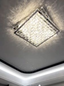 Modern LED Chandelier Ceiling Lights for Living Room Crystal Pendant Light Bedroom Hanging Lamp with Remote Drop Lamp