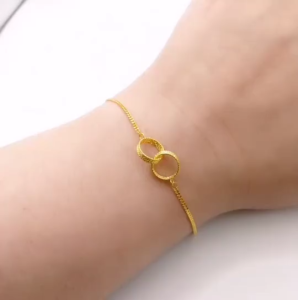 Rantai Tangan Mesin Double Ring 2.70g Emas 916 Yon Hing