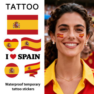 Europe Flag Temporary Tattoo Sticker Long-lasting and Waterproof Festival Football Soccer Fan Face Stickers Arm Face